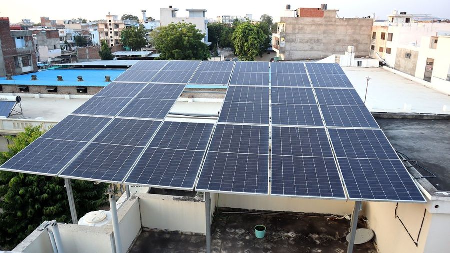 Solar System installation on a rooftop